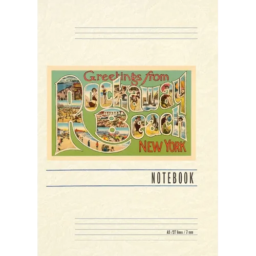 Vintage Lined Notebook Greetings from Rockaway Beach, New York - Paperback