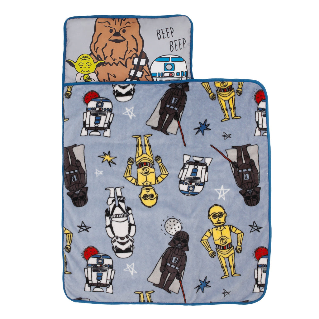 Rule the Galaxy Blue, Grey, White Toddler Nap Mat