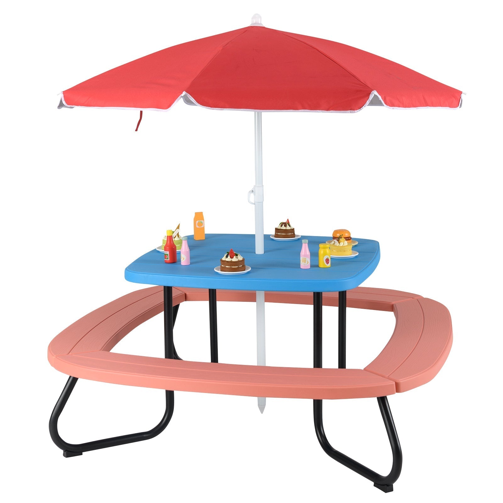 Toddler Outdoor Activity Table with Adjustable and Collapsible Umbrella