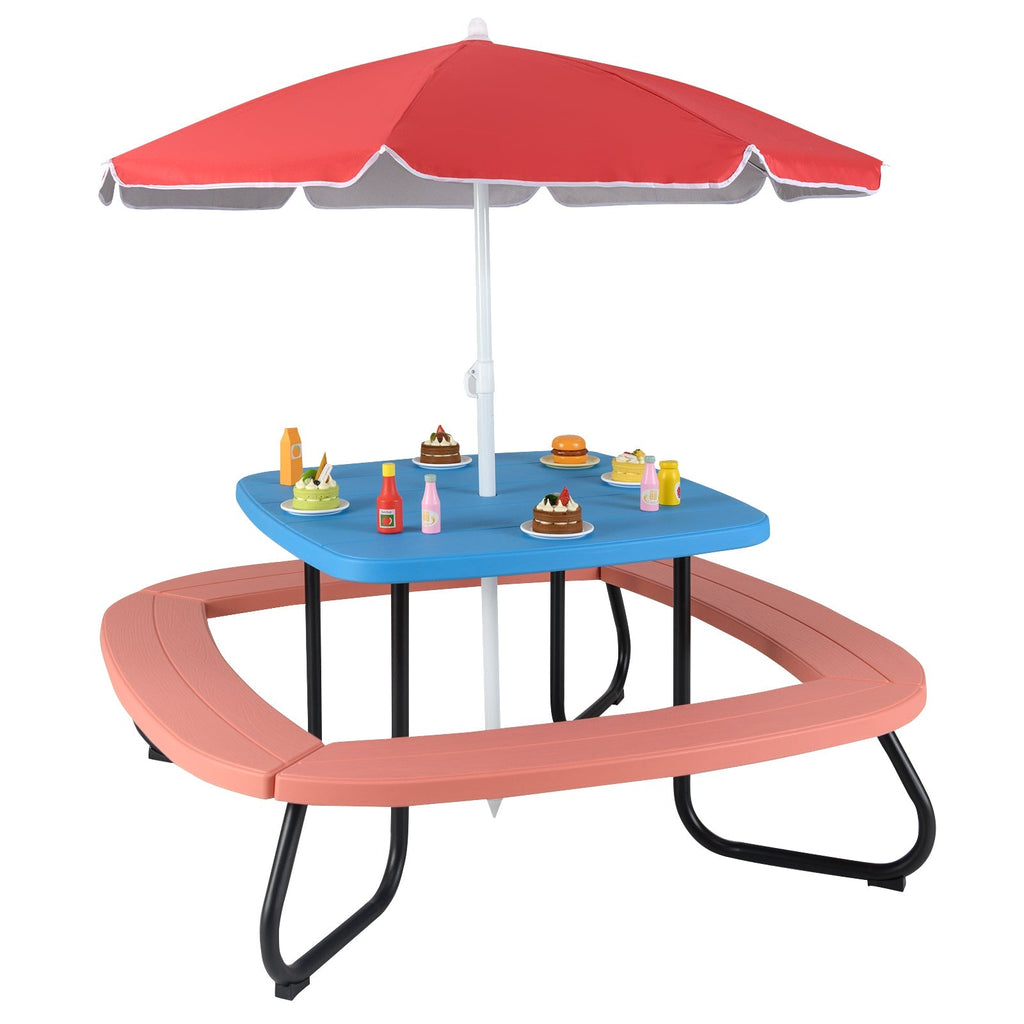 Toddler Outdoor Activity Table with Adjustable and Collapsible Umbrella