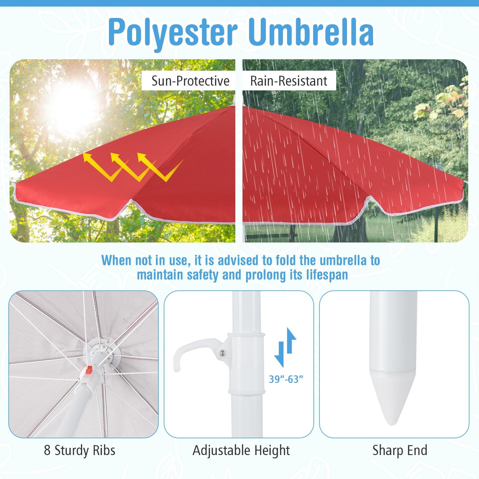 Toddler Outdoor Activity Table with Adjustable and Collapsible Umbrella