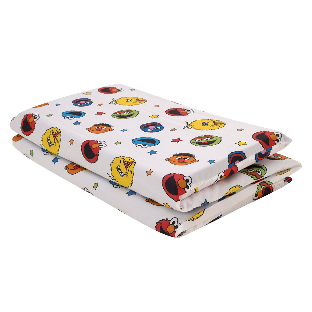 Come and Play Blue, Green, Red and Yellow, Elmo, Big Bird, Cookie Monster, Grover and Oscar the Grouch Preschool Nap Pad Sheet
