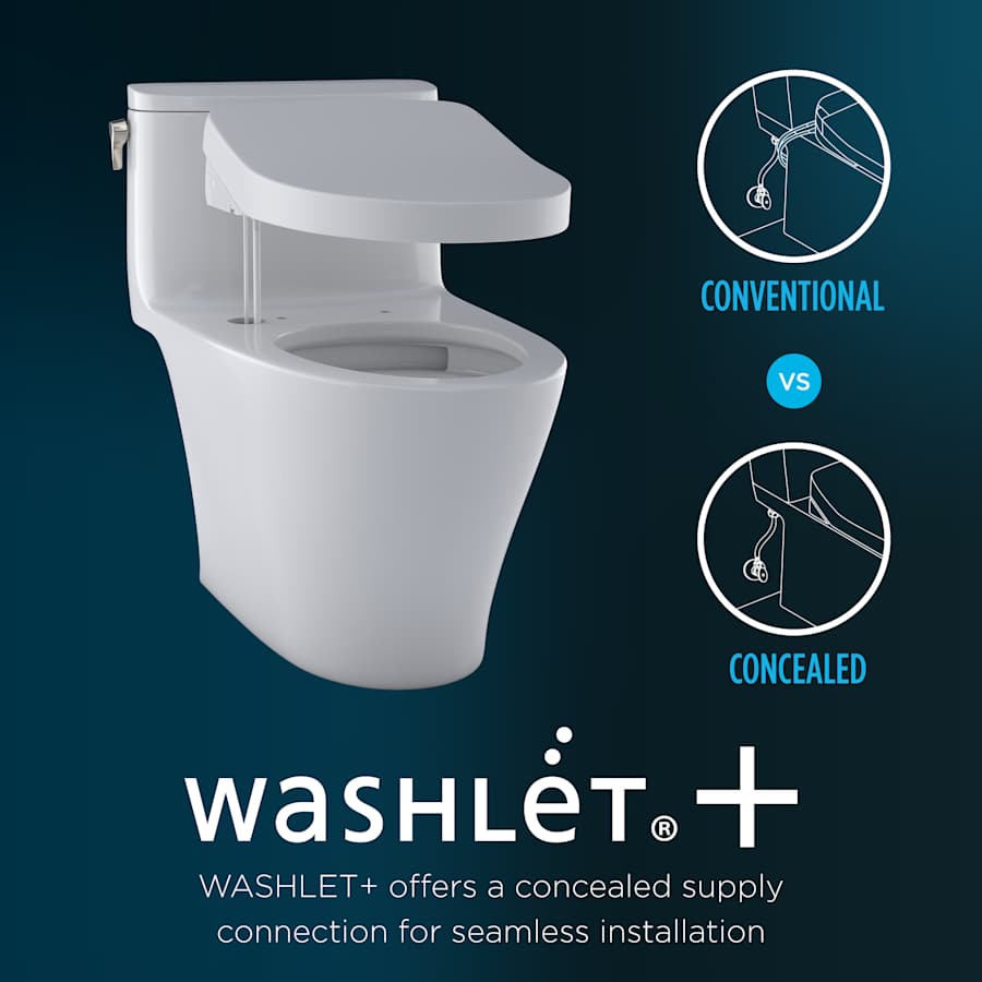 TOTO Washlet+ Legato One-piece Elongated 1.28 GPF Toilet And Washlet S5 Bidet Seat