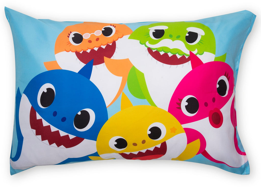 Baby Shark 2 Piece Toddler Sheet Set  - Includes Fitted Sheet and Reversible Pillowcase