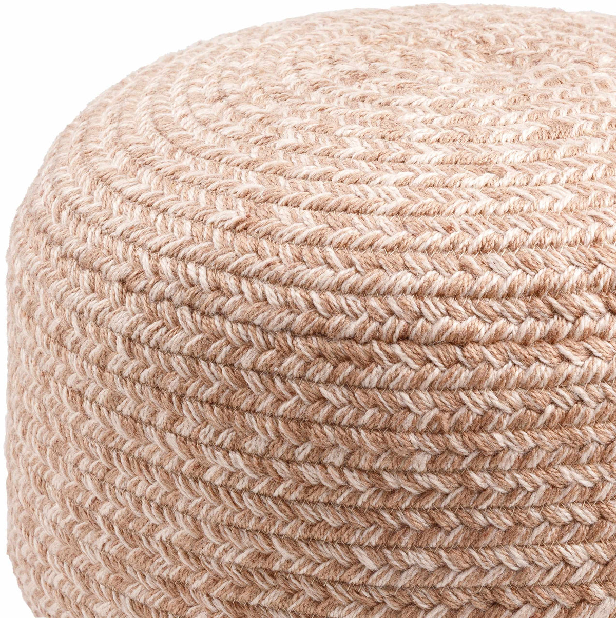 Tonanitla Natural Fiber Blush Knitted Outdoor Pouf