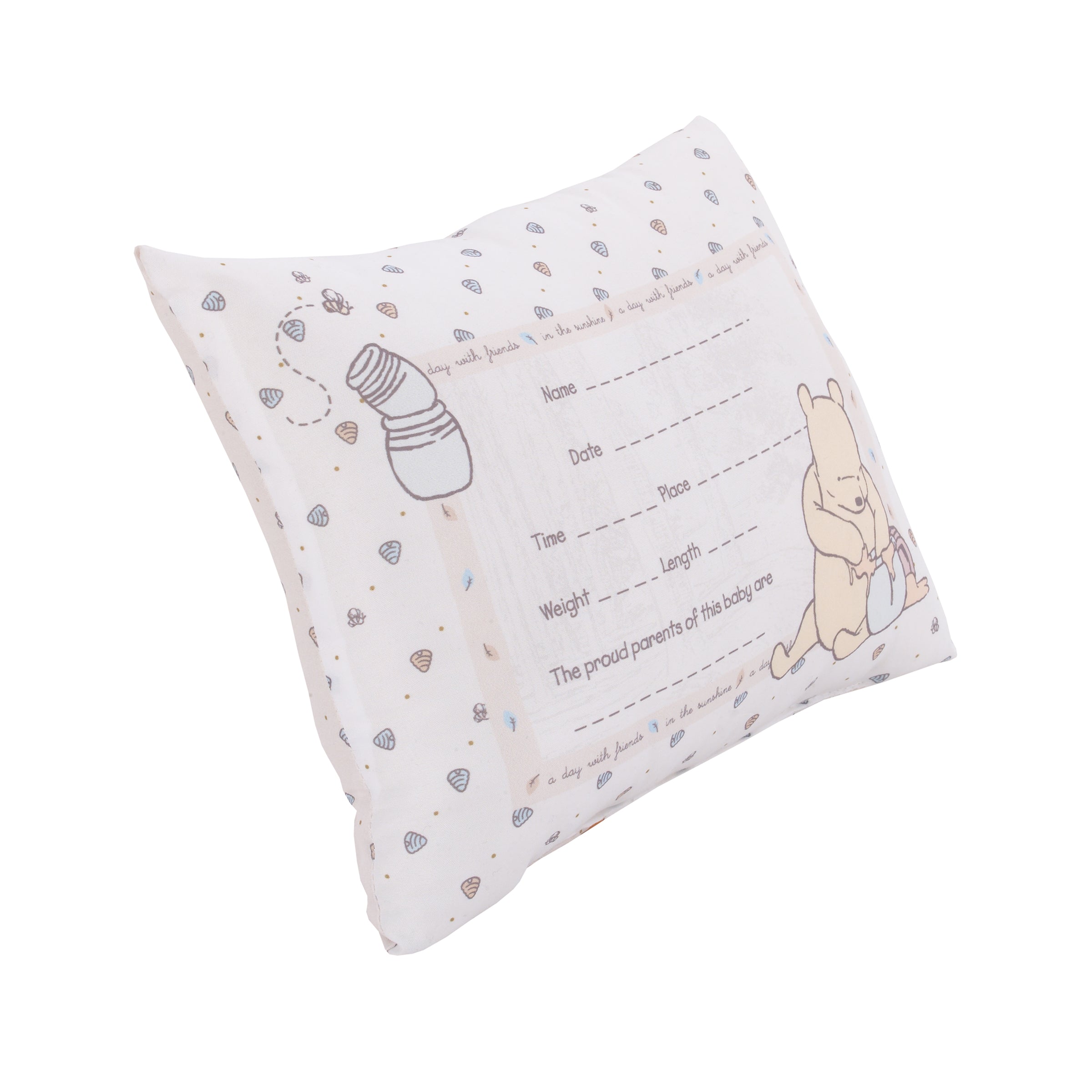 Winnie the Pooh Decorative Keepsake Pillow â€“ Personalized Birth Pillow