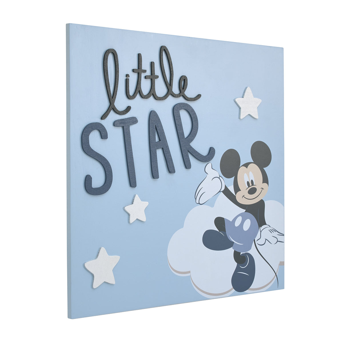 Mickey Mouse Little Star Blue and White Clouds and Stars Wood Wall DÃ©cor