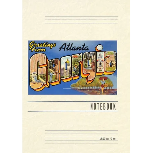 Vintage Lined Notebook Greetings from Atlanta - Paperback