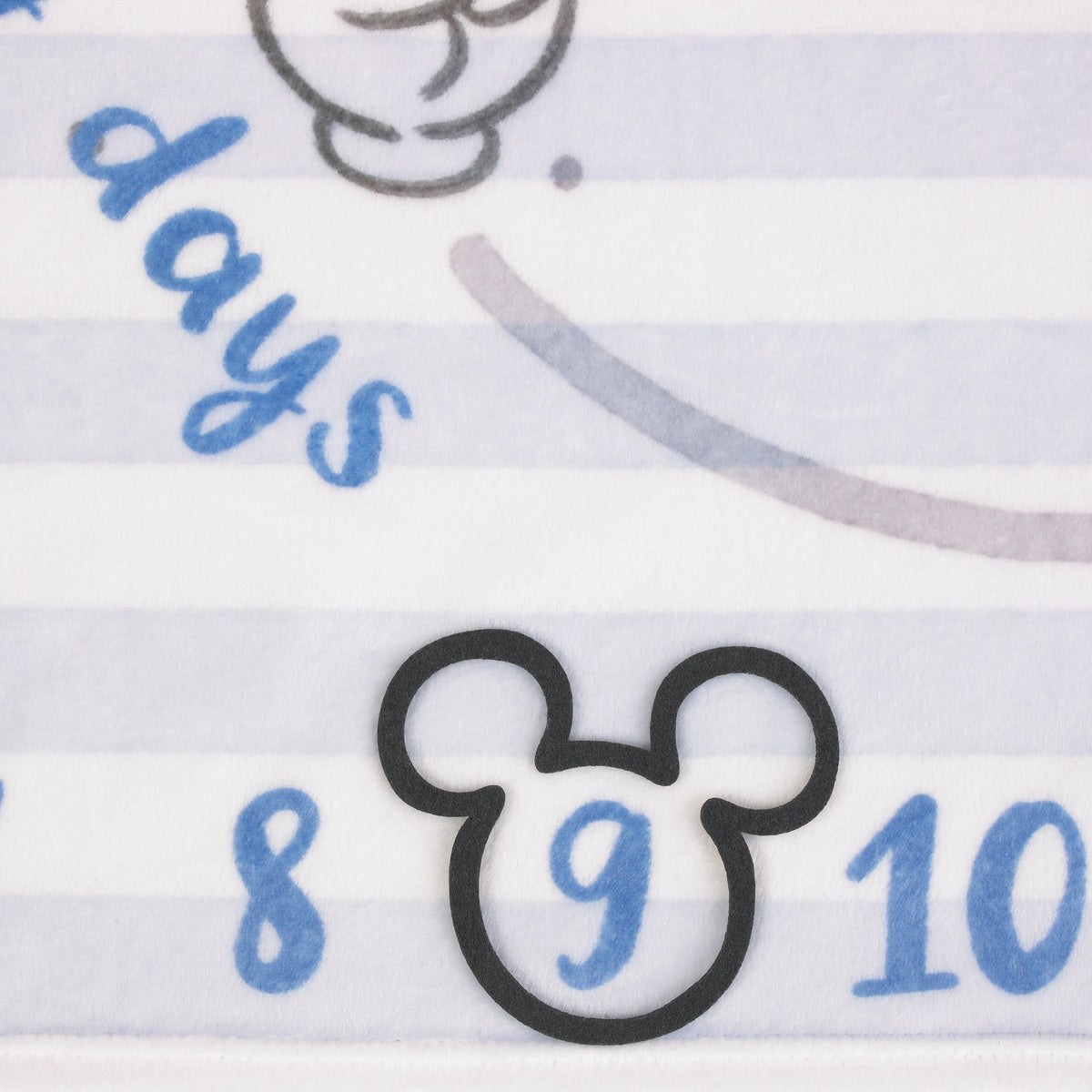 Disney Mickey Mouse Light Blue, Red and White Super Soft Milestone Baby Blanket