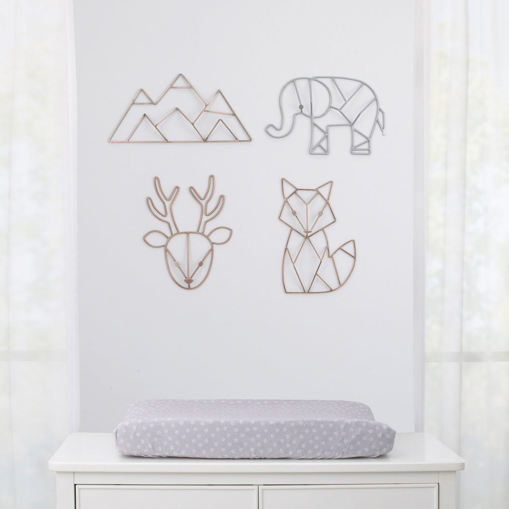 Mountain Shaped Wire Nursery Wall Decor, Copper Finish