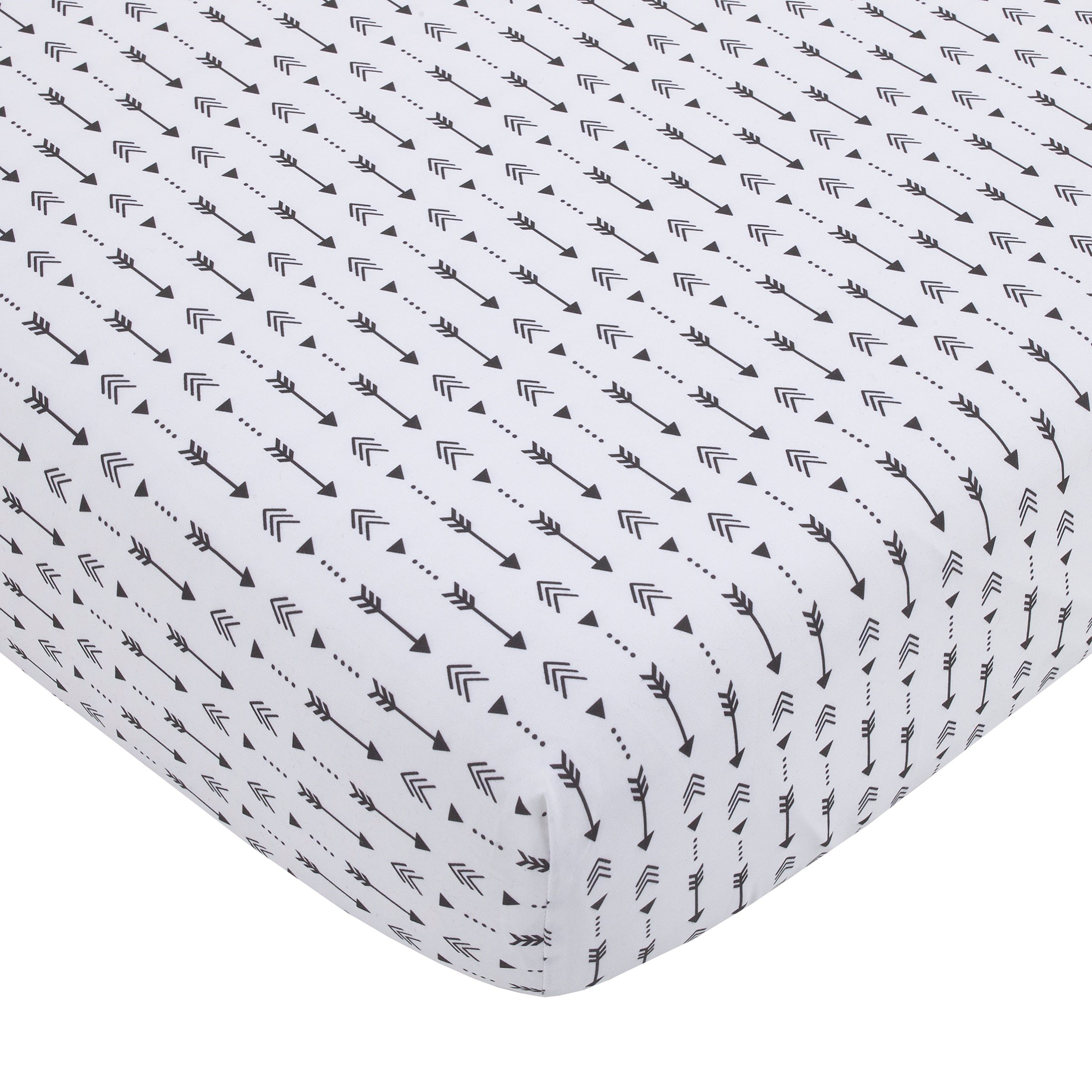 Little Man Cave Ivory and Black Arrows Nursery Fitted Crib Sheet