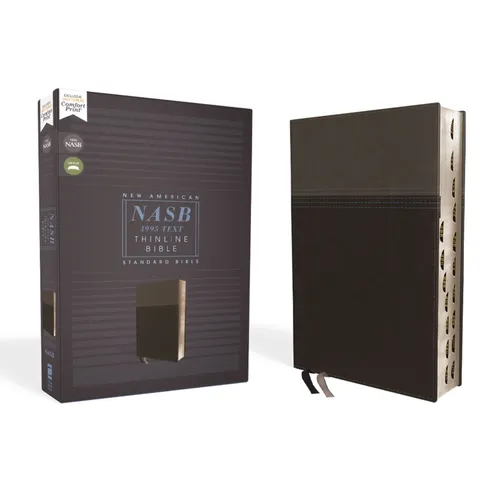 Nasb, Thinline Bible, Leathersoft, Black, Red Letter Edition, 1995 Text, Thumb Indexed, Comfort Print - Imitation Leather