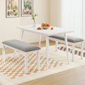 Upholstered Bedroom Bench with Padded Seat and Solid Wood Legs-Gray