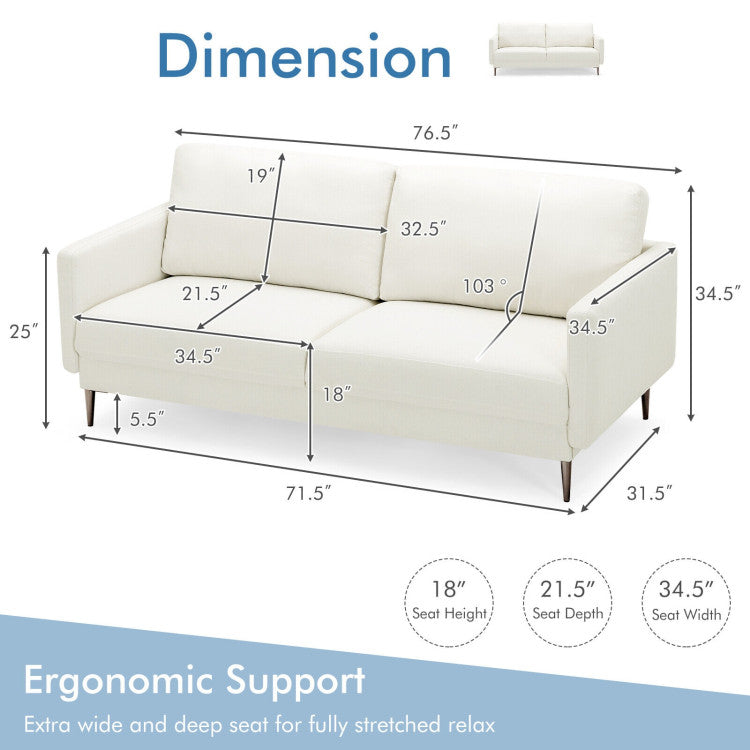 Modern Living Room Set: Loveseat Armchair Side Table & Coffee Table