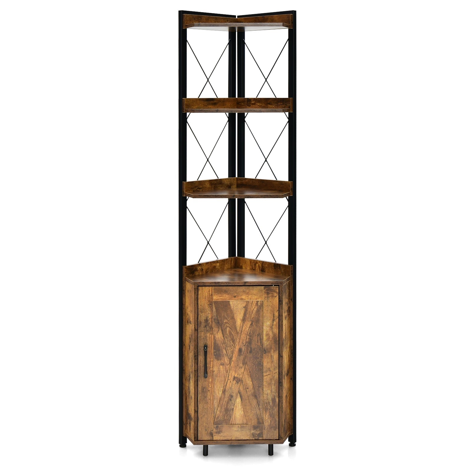 2-Piece Bathroom Storage Bundle: Over-the-Toilet Cabinet + Tall Corner Shelf