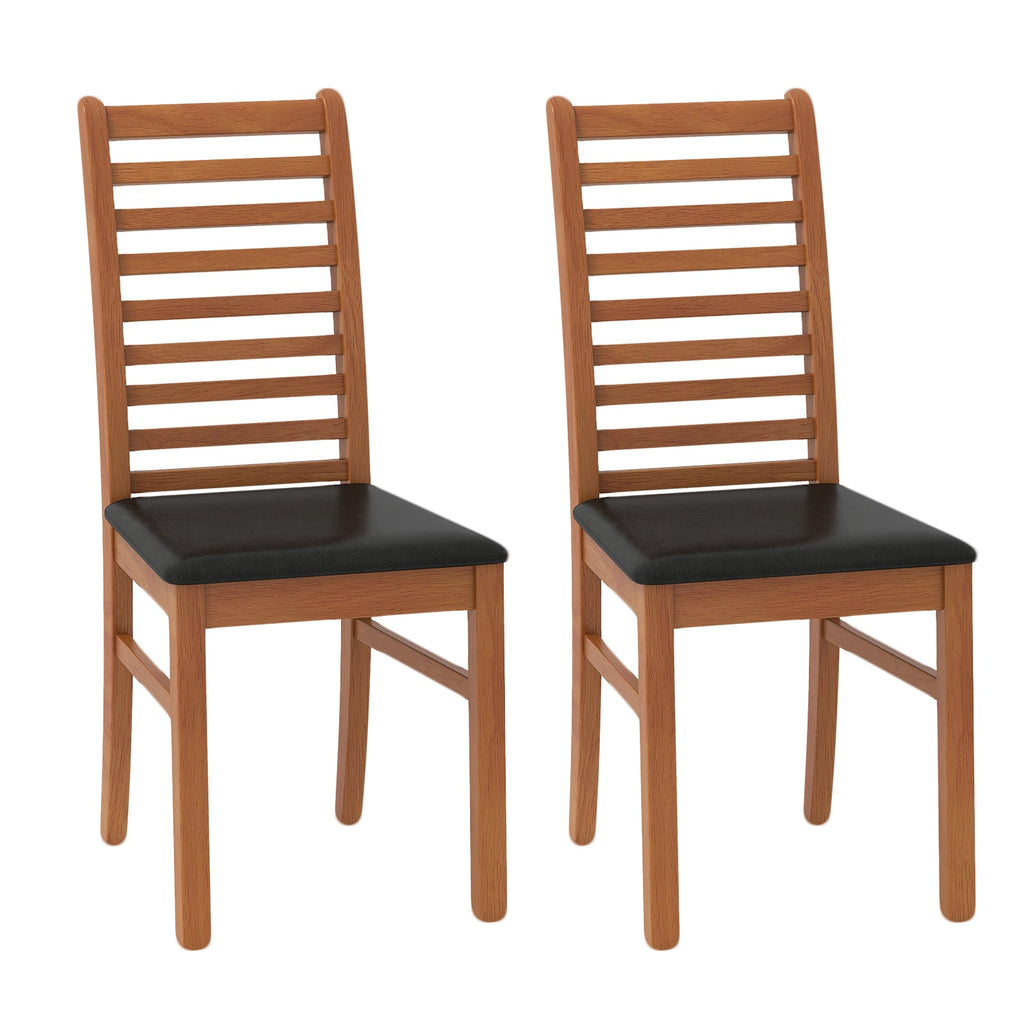 Set of 2 Wooden Dining Chair with Rubber Wood Legs for Living Room