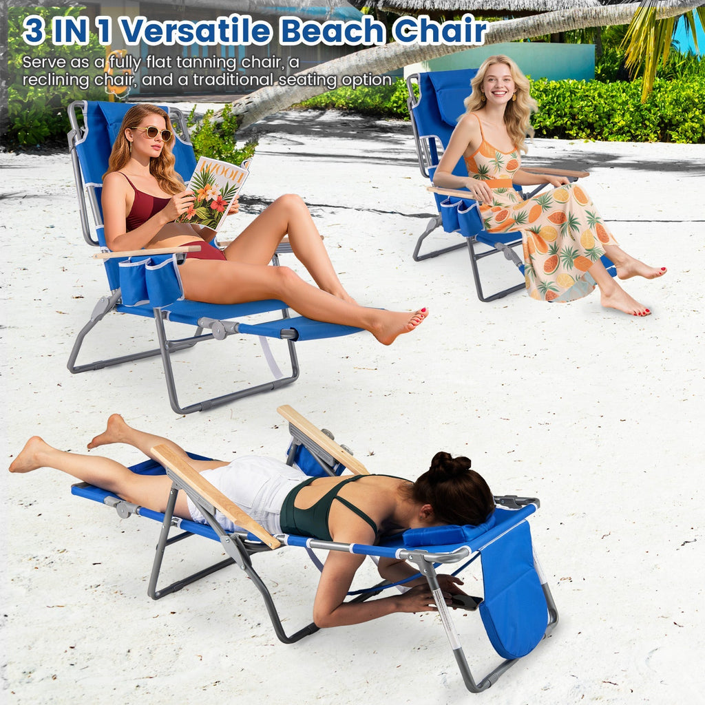 3-IN-1 Foldable Beach Chair with Footrest and Adjustable Backrest