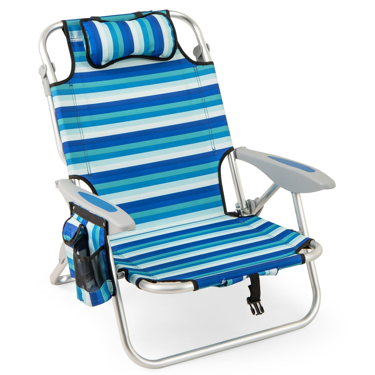 Folding Beach Chair with 4-Position Adjustable Backrest