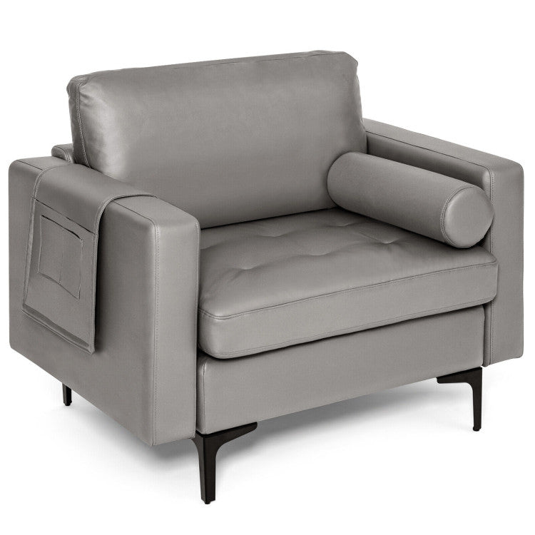 Living Room Set: Floor Lamp + Accent Chair + 3-Seat Sofa