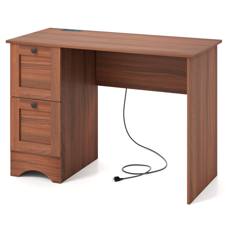 Modern Furniture Set with 2 Dining Chairs Computer Desk and 3 Pieces Coffee Tables