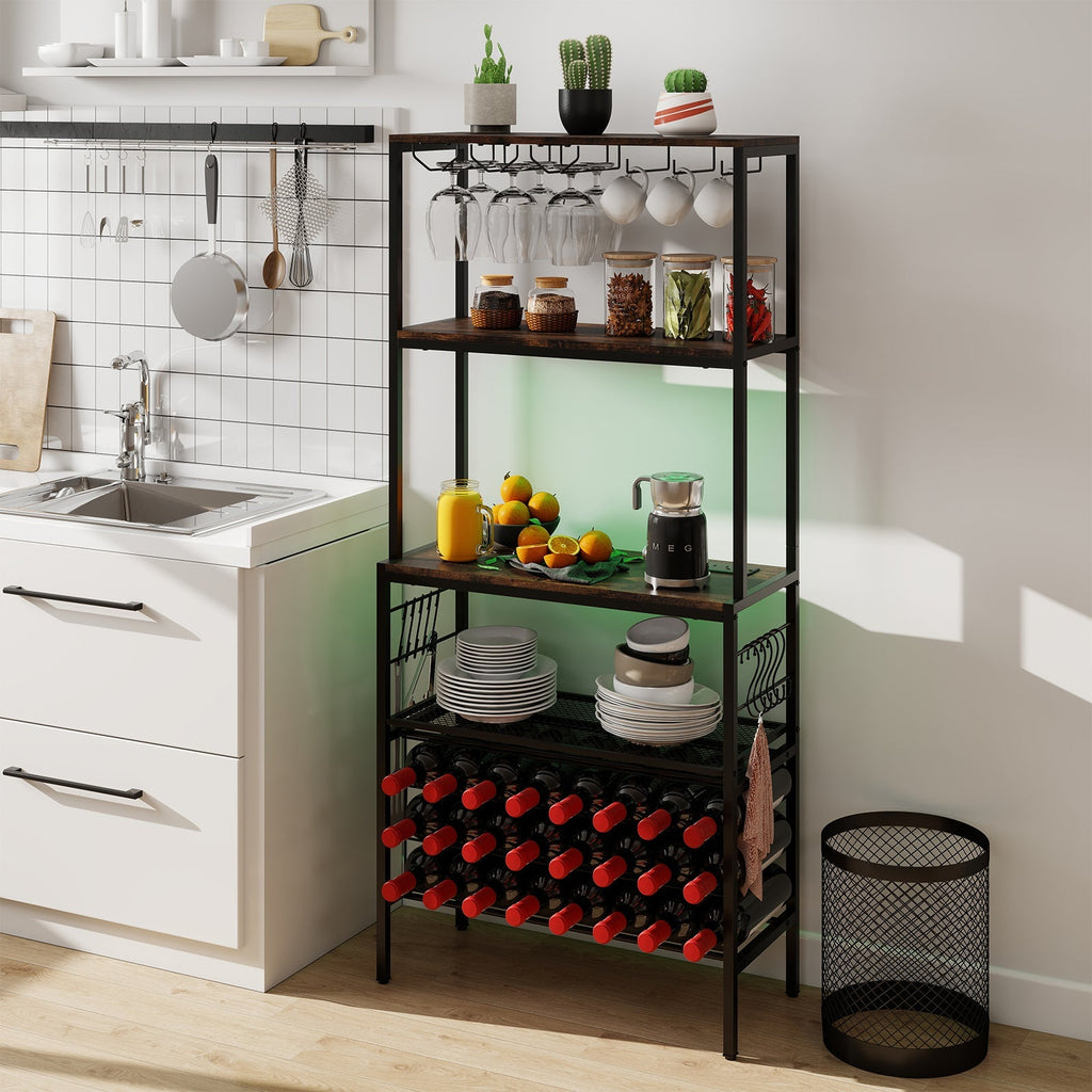 Wine Organizer with Power Outlet and Bottle Holders