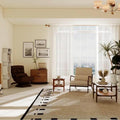 3 Piece Rattan and Wood Living Room Set with Side Table Coffee Table and TV Stand