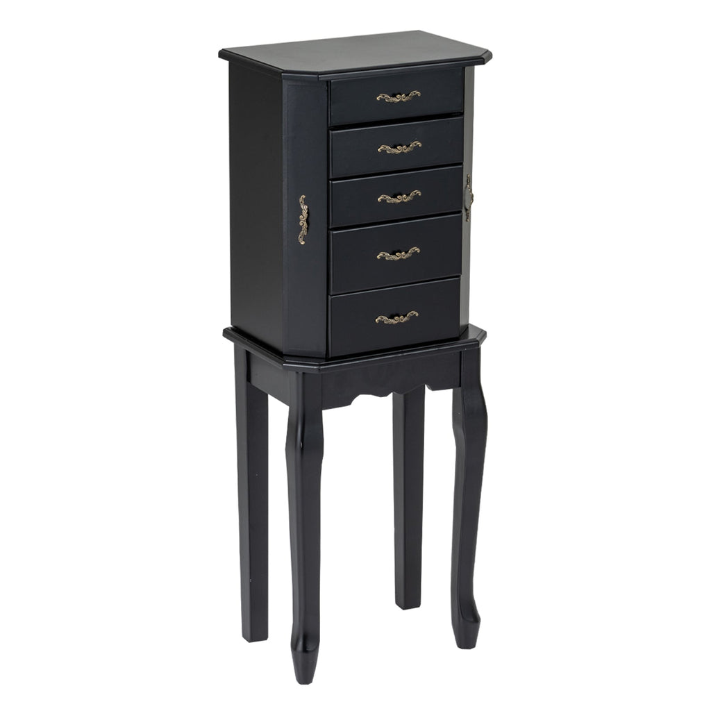 Standing Jewelry Box with 4 Drawers and 2 Side Doors