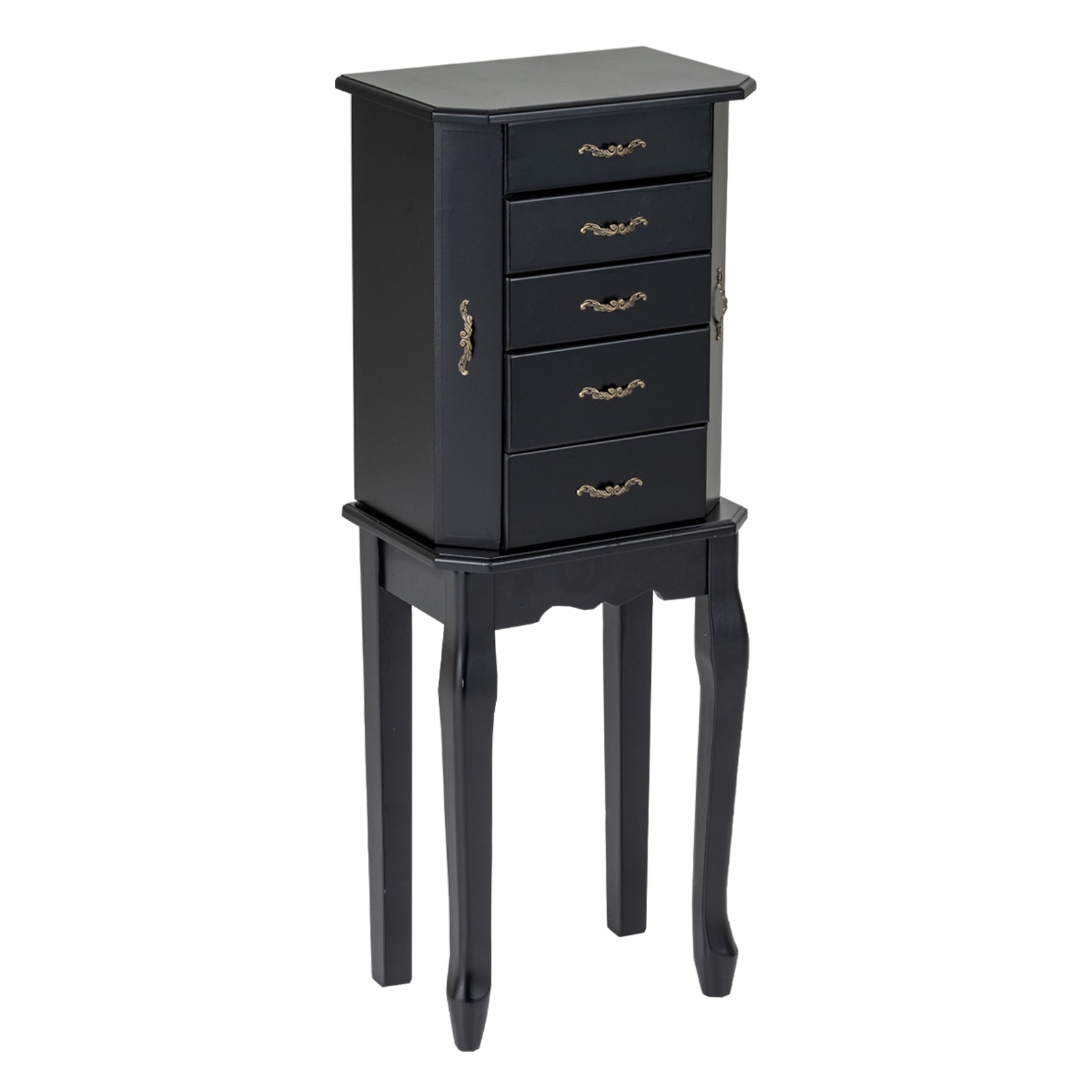 Standing Jewelry Box with 4 Drawers and 2 Side Doors