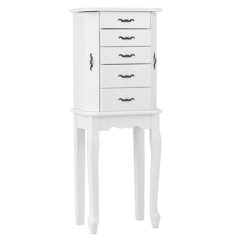 Standing Jewelry Box with 4 Drawers and 2 Side Doors