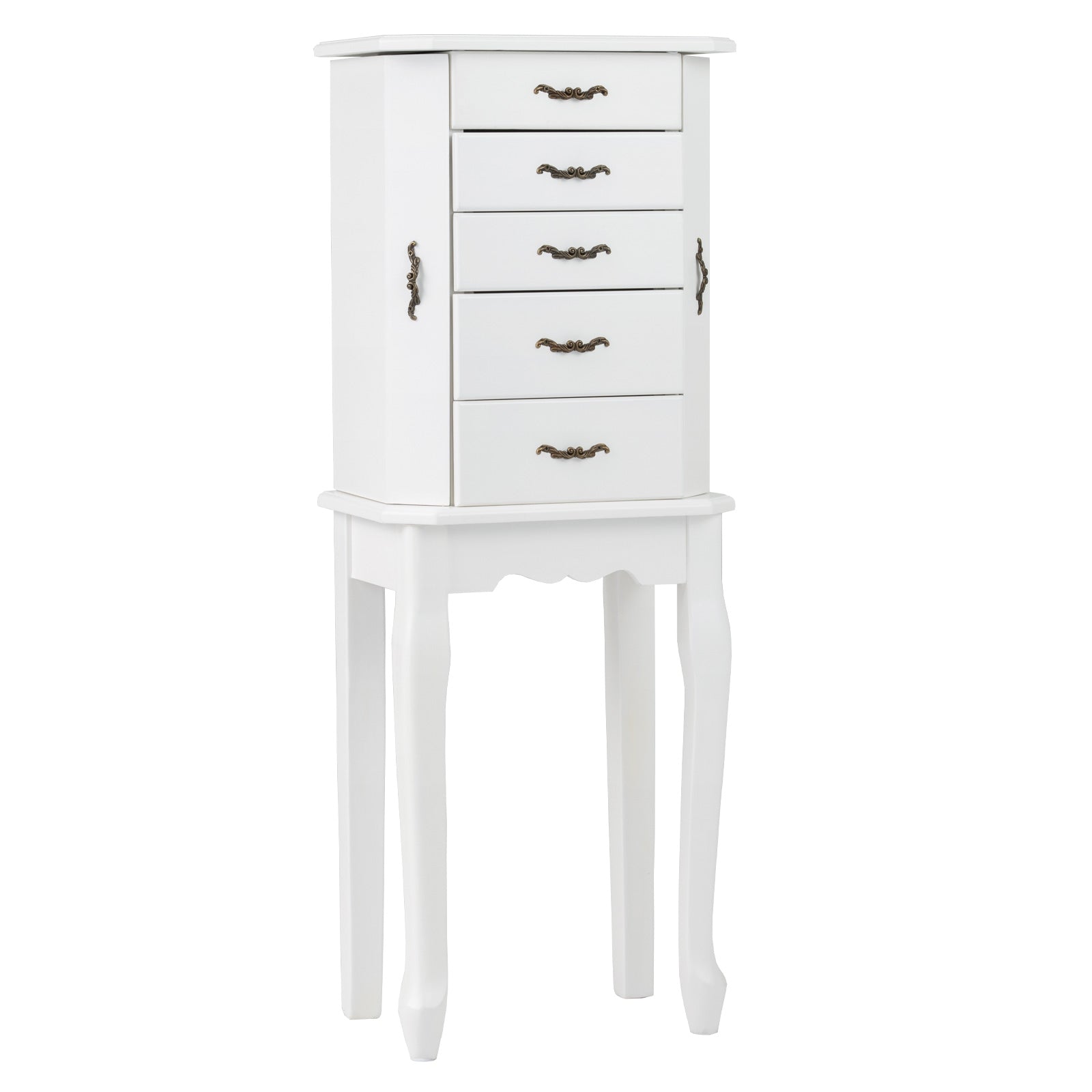 Standing Jewelry Box with 4 Drawers and 2 Side Doors
