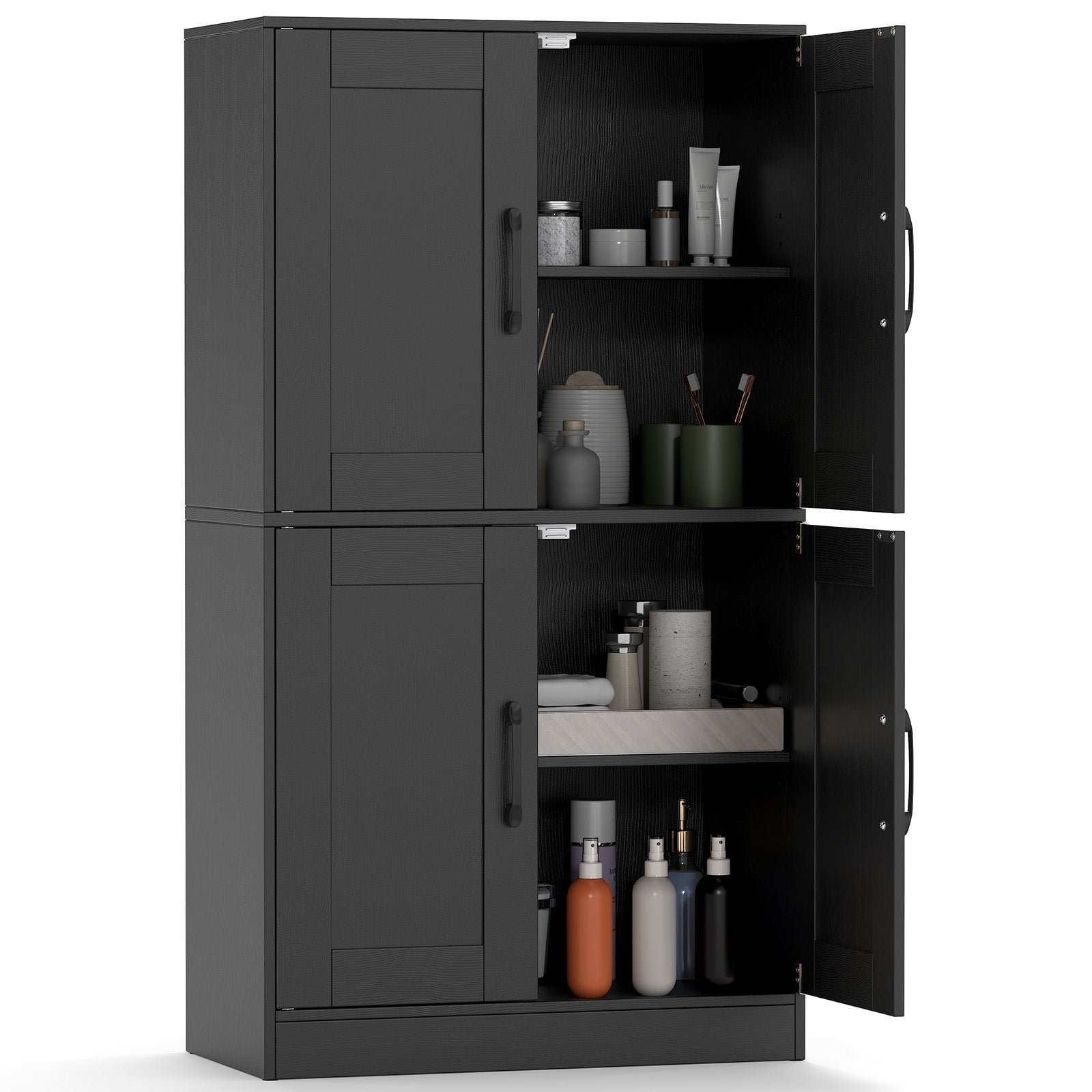 Bathroom Cabinet 43.5 inch Storage Cabinet with Doors and Adjustable Shelves