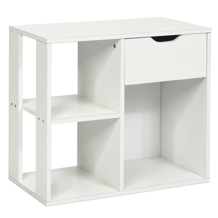 5-Piece Modern Living Room Furniture Set: Side table+Coffee table+Console table+Bookcase+Corner shelf