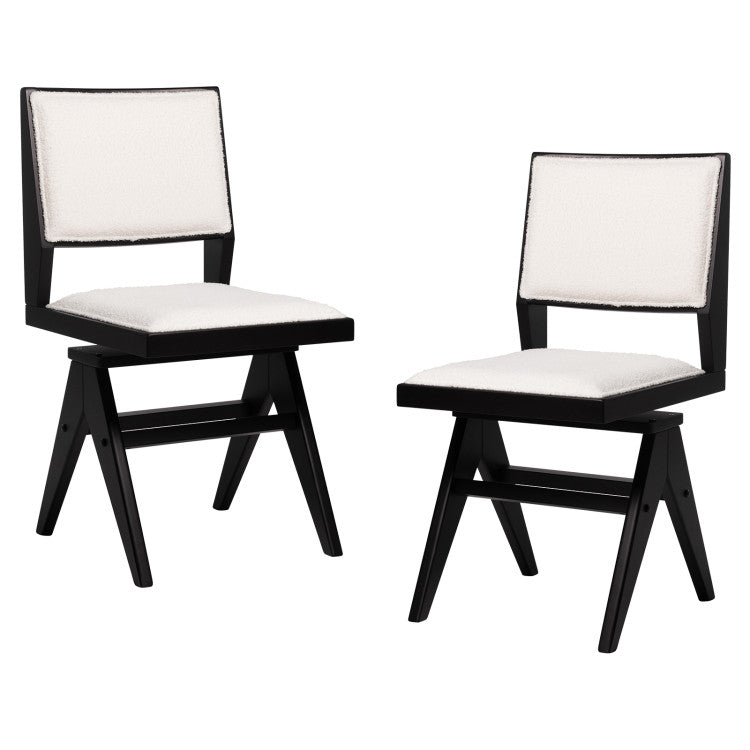 3-Piece Mid-Century Dining Set with 36‚Äù Round Pedestal Table and 2 Swivel Sherpa Upholstered Chairs