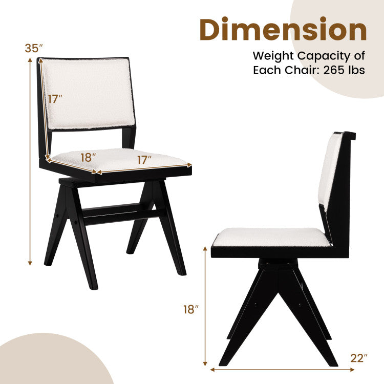 3-Piece Mid-Century Dining Set with 36‚Äù Round Pedestal Table and 2 Swivel Sherpa Upholstered Chairs