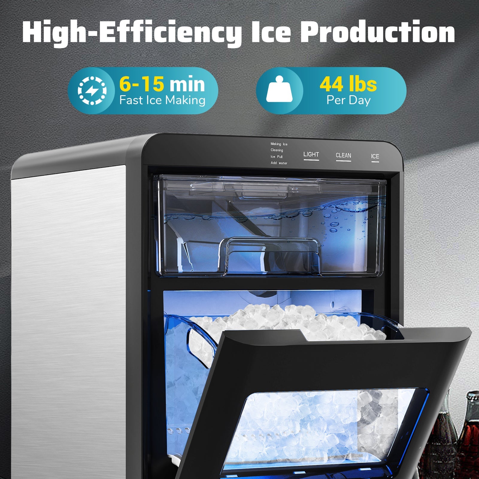 Premium Ice and Coffee Duo CNN-Acclaimed Nugget Ice Maker and 20-Bar Stainless Espresso Machine
