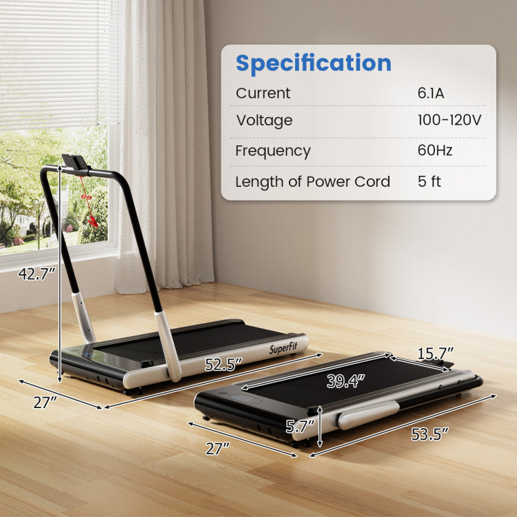 Fitness Room Set: Dumbbell Weight Set+3-in-1 3HP Folding Treadmill