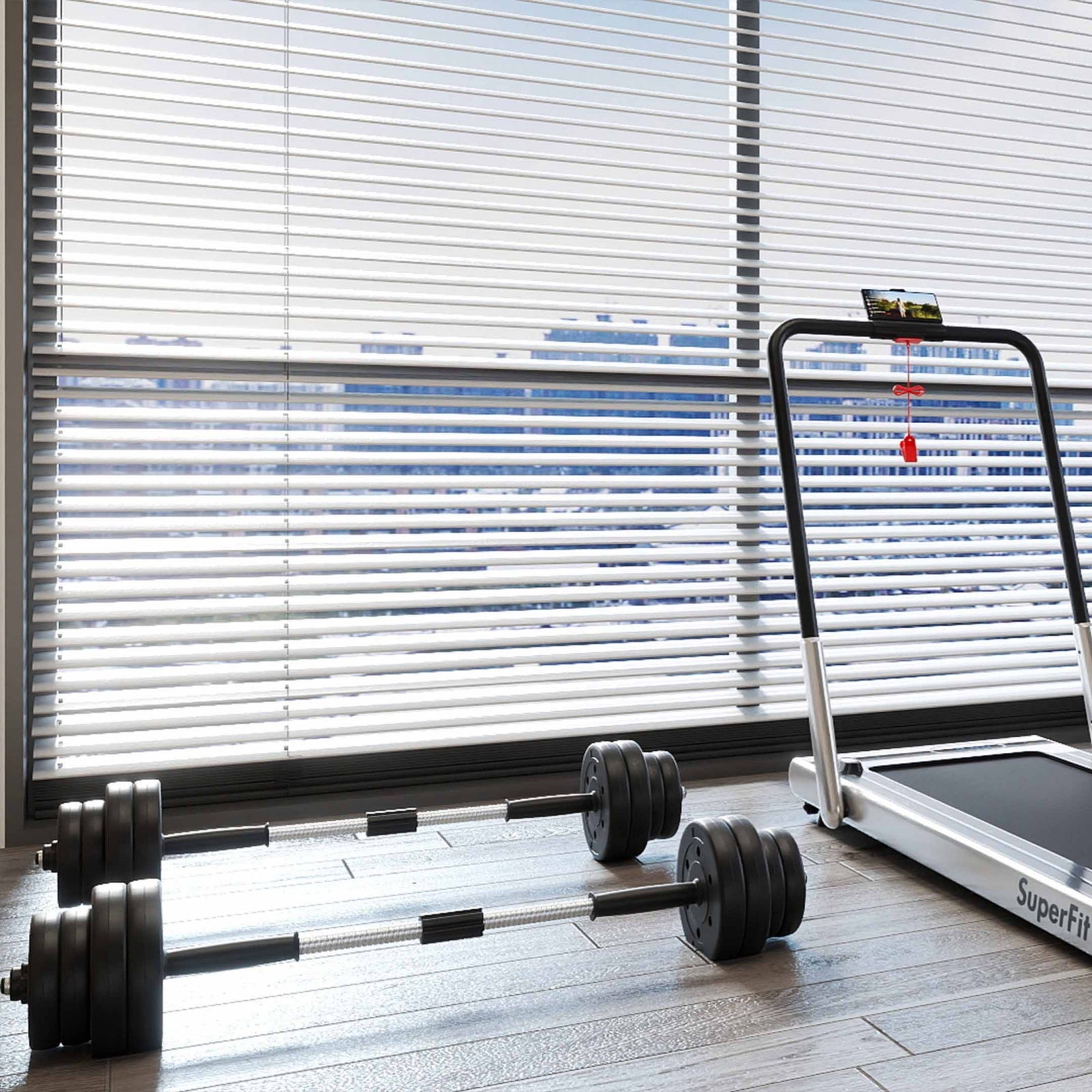 Fitness Room Set: Dumbbell Weight Set+3-in-1 3HP Folding Treadmill