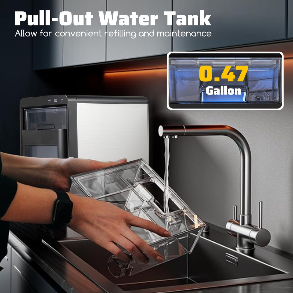 Countertop Nugget Ice Maker and Powerful Fruit Vegetable Juicer Combo for Refreshing Beverages