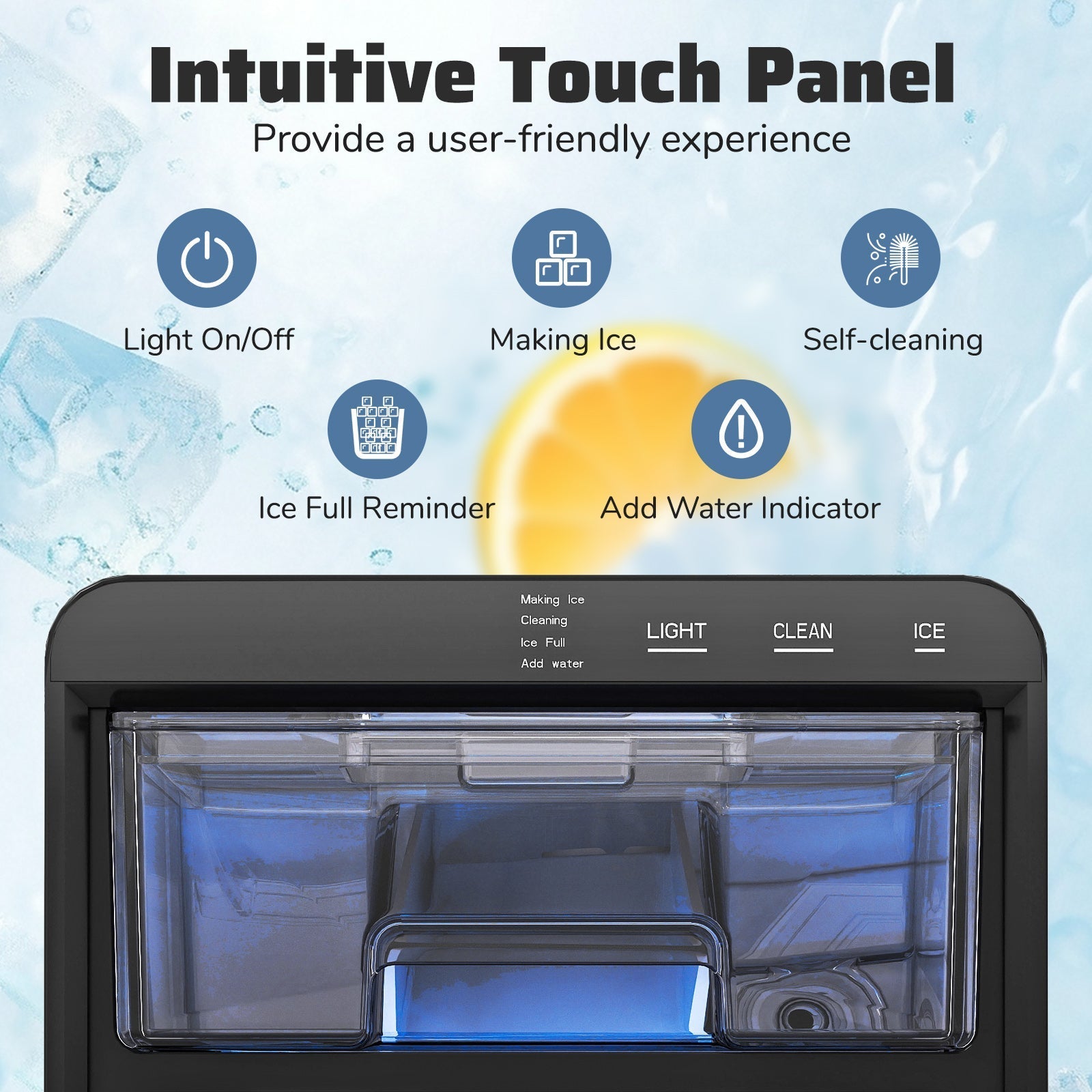 Countertop Nugget Ice Maker and Powerful Fruit Vegetable Juicer Combo for Refreshing Beverages