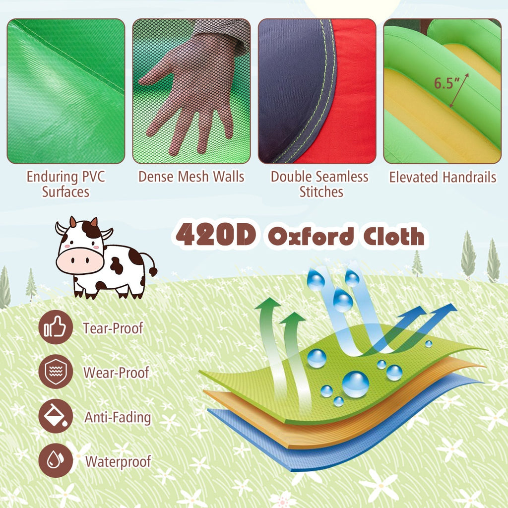 Kids Castle Slide Bouncer with 750W Blower and Dual Slides