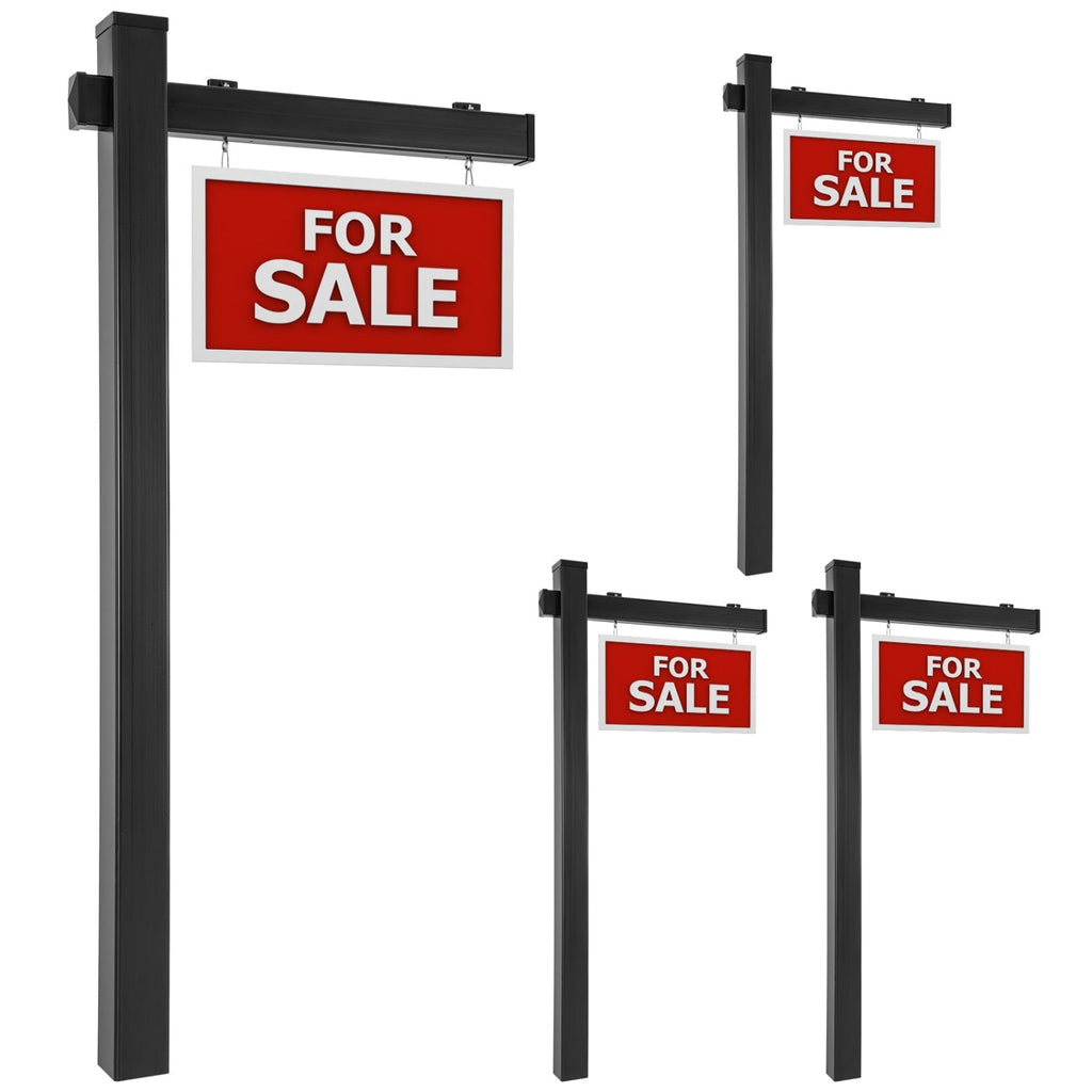 Set of 4 6 Feet Vinyl UPVC Real Estate Realtor Yard Sign Post