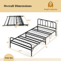 Heavy Duty Metal Twin Foldable Bed Frame with Headboard & Footboard