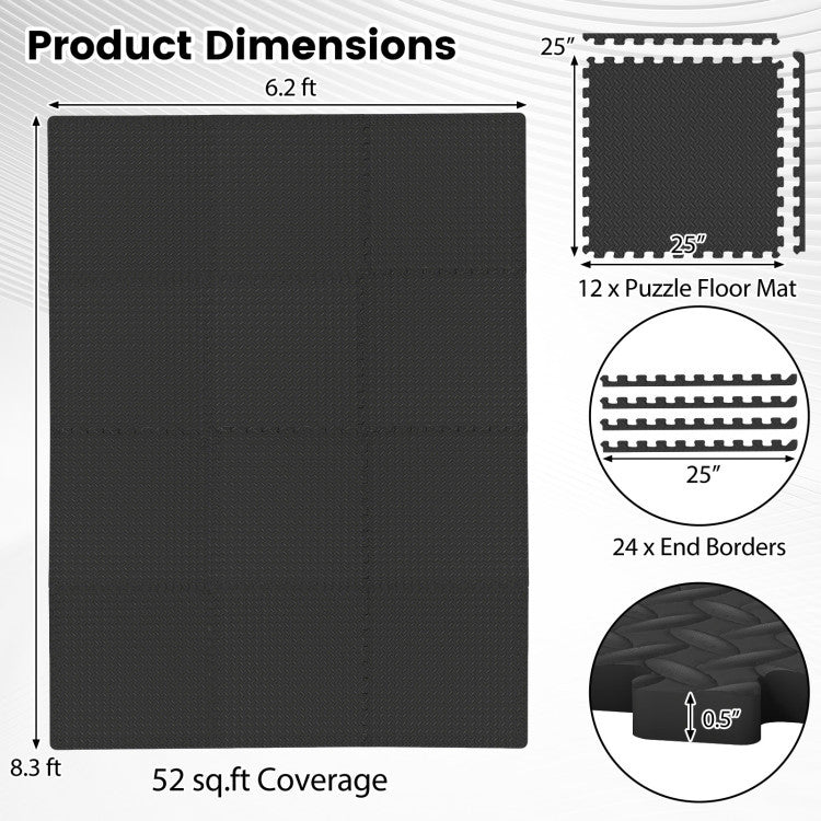 Inflation Free Boxing Set and 12Pcs 1/2" Puzzle Exercise Mat