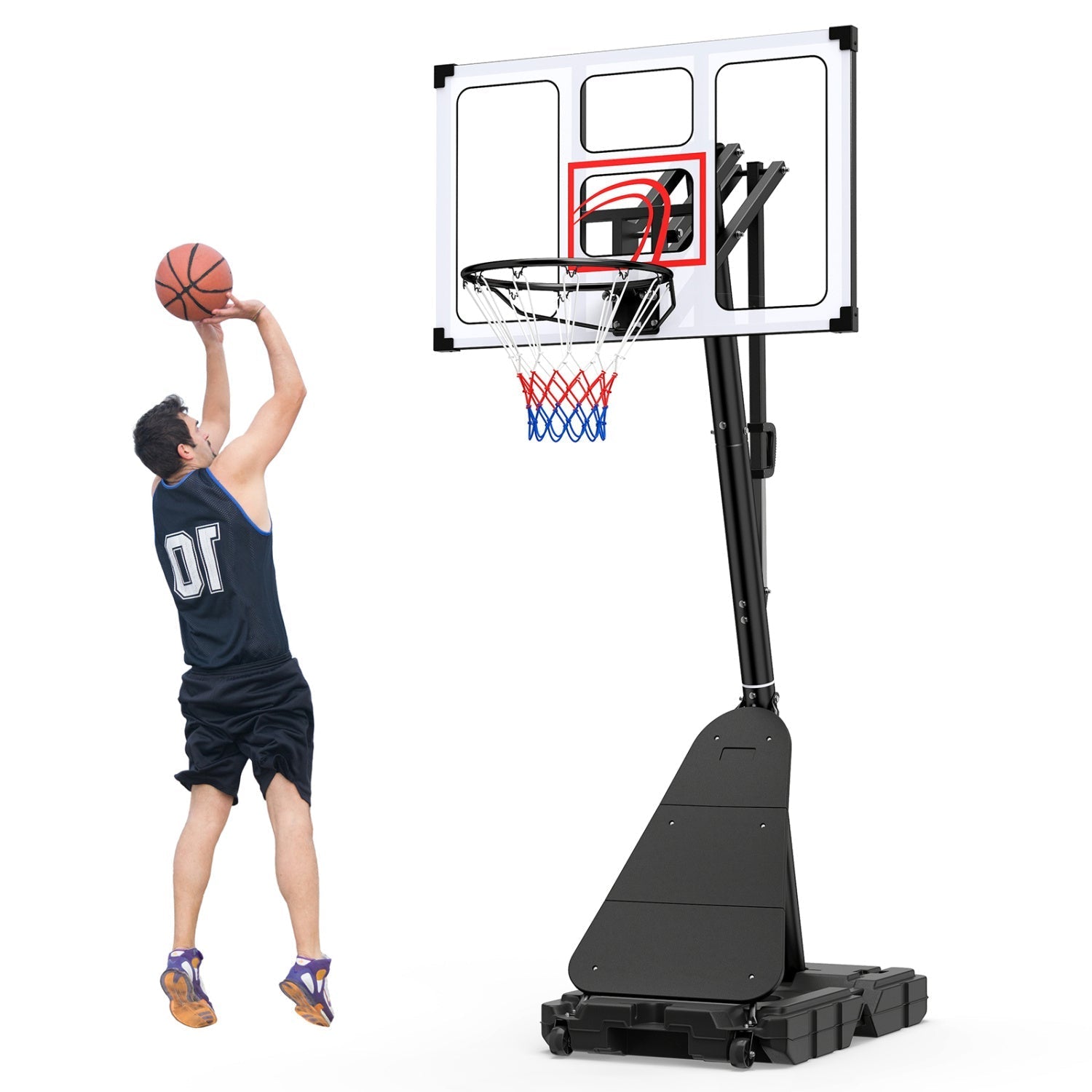 Portable Basketball Hoop Adjustable 4.9-10 Feet with Base