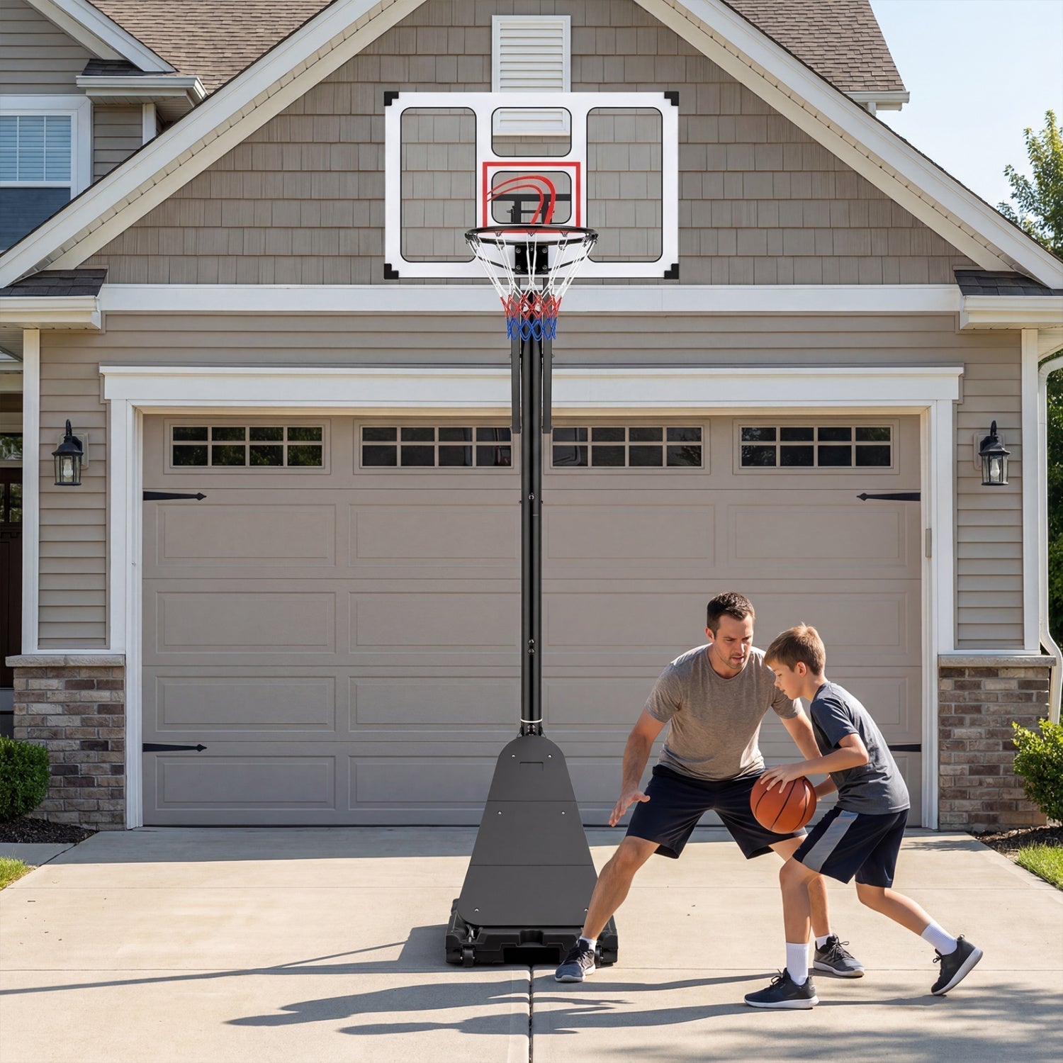 Portable Basketball Hoop Adjustable 4.9-10 Feet with Base
