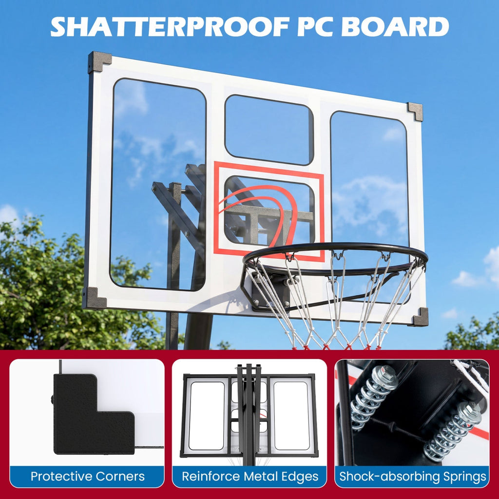 Portable Basketball Hoop Adjustable 4.9-10 Feet with Base