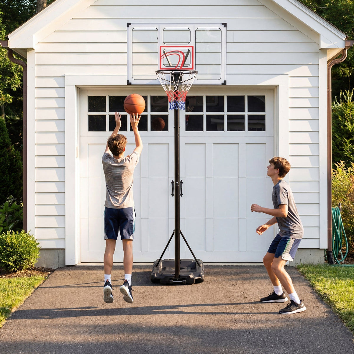 Portable Basketball Hoop Adjustable 4.1-10 Feet with Base