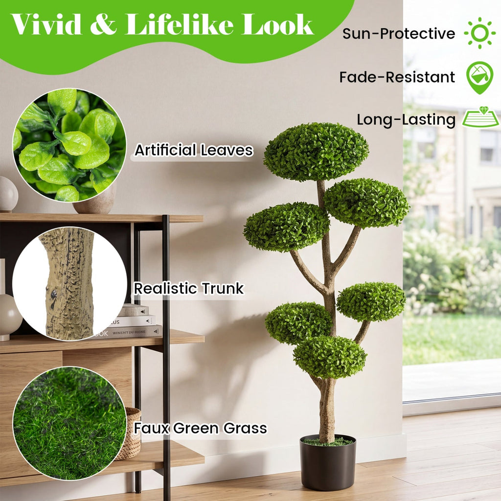 6-Ball Topiary Tree Set of 2 with Weighted Base