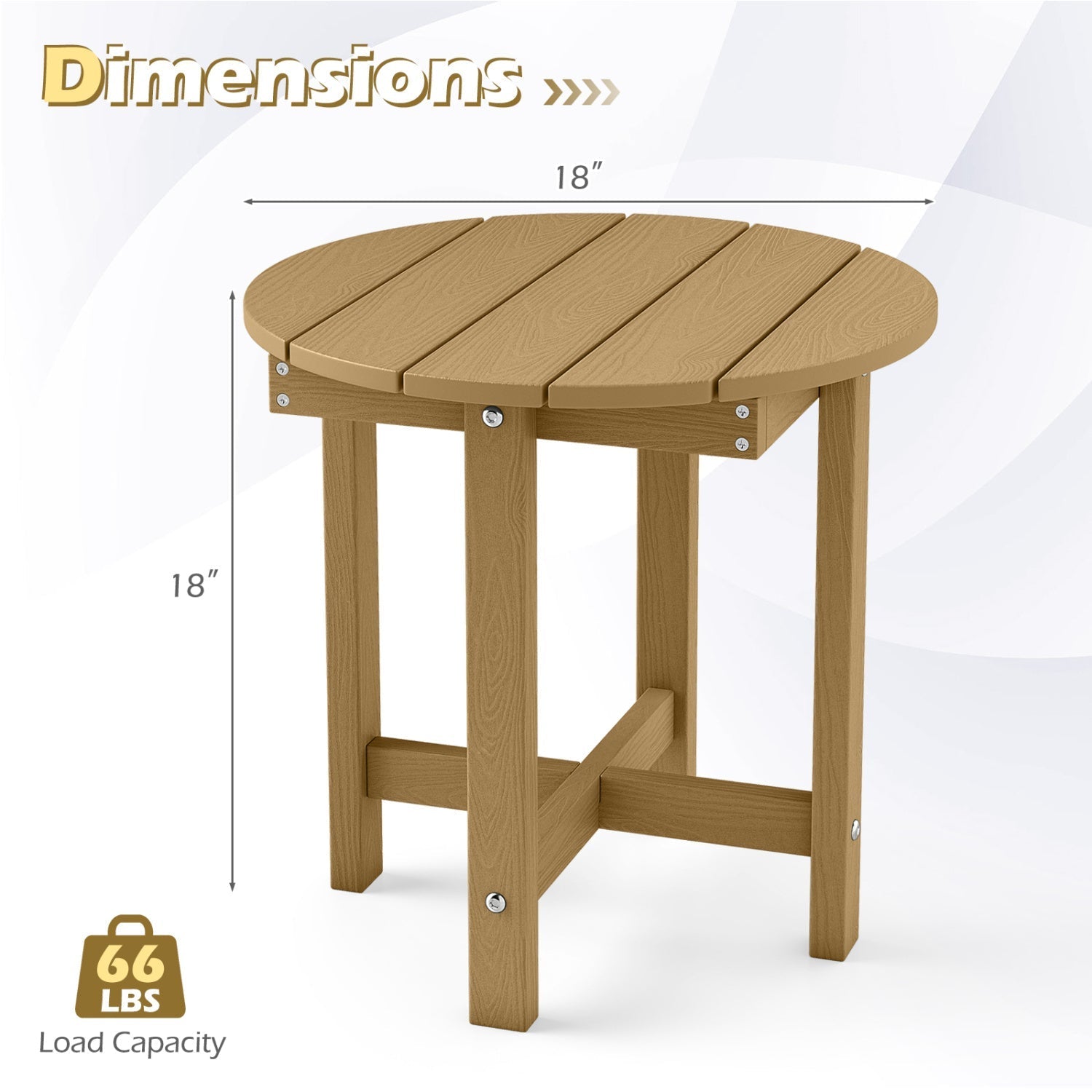 Adirondack Side Table 18x18 Weather-Resistant HIPS
