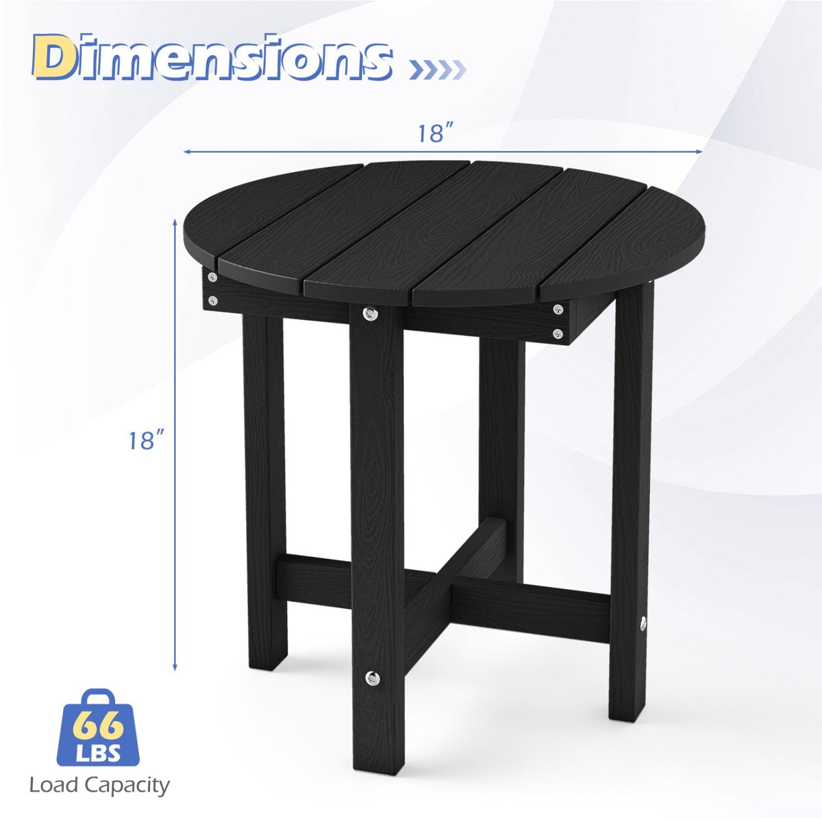 Adirondack Side Table 18x18 Weather-Resistant HIPS